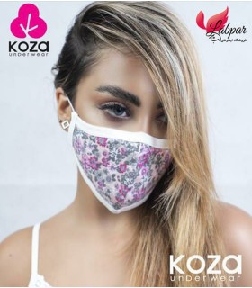 ماسک پارچه ای Koza کوزا شکوفه ریز سرخابی