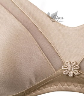 سوتین پرلون شیشه ای پانیذ Paniz کد 22202 - بدون فنر کرم