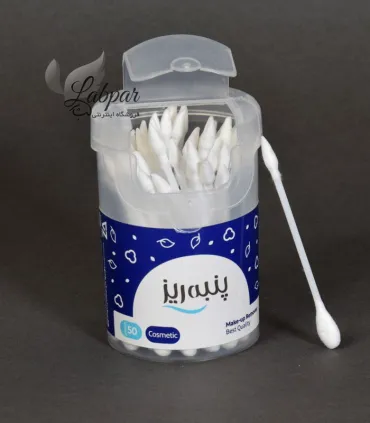 خرید، مشخصات و قیمت گوش پاک کن آرایشی پنبه ریز بسته 50 عددی ارسال رایگان نمایندگی فروش پردیس - لب پر