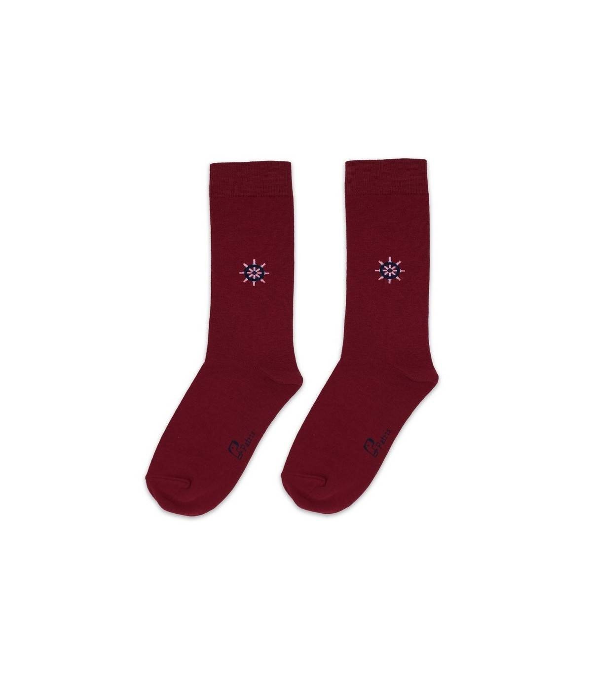 جوراب مردانه نانو پاتریس طرح ملوان زرشکی - Patris Socks
