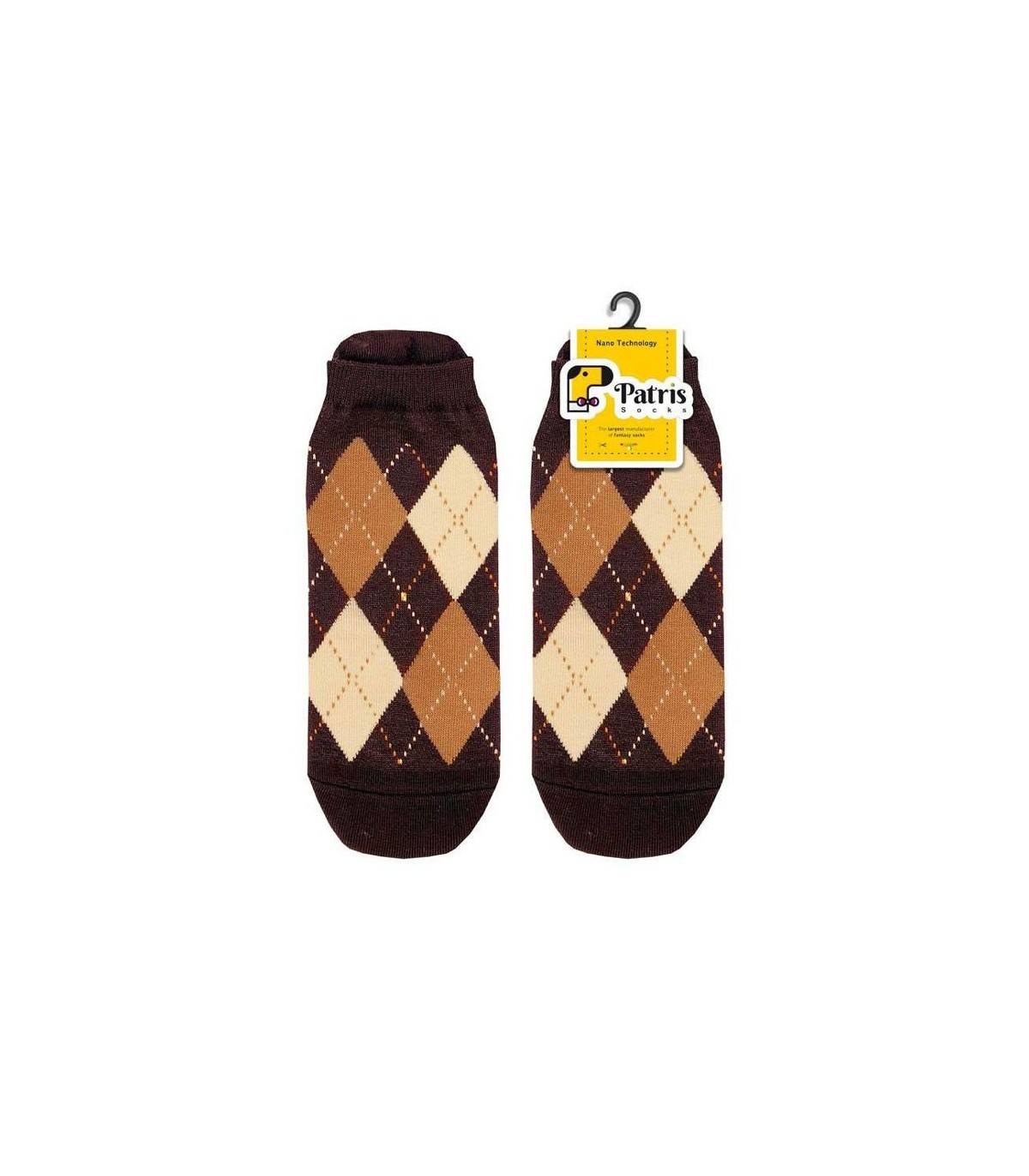 جوراب مچی نانو پاتریس طرح اسکاچ قهوه ای - Patris Socks
