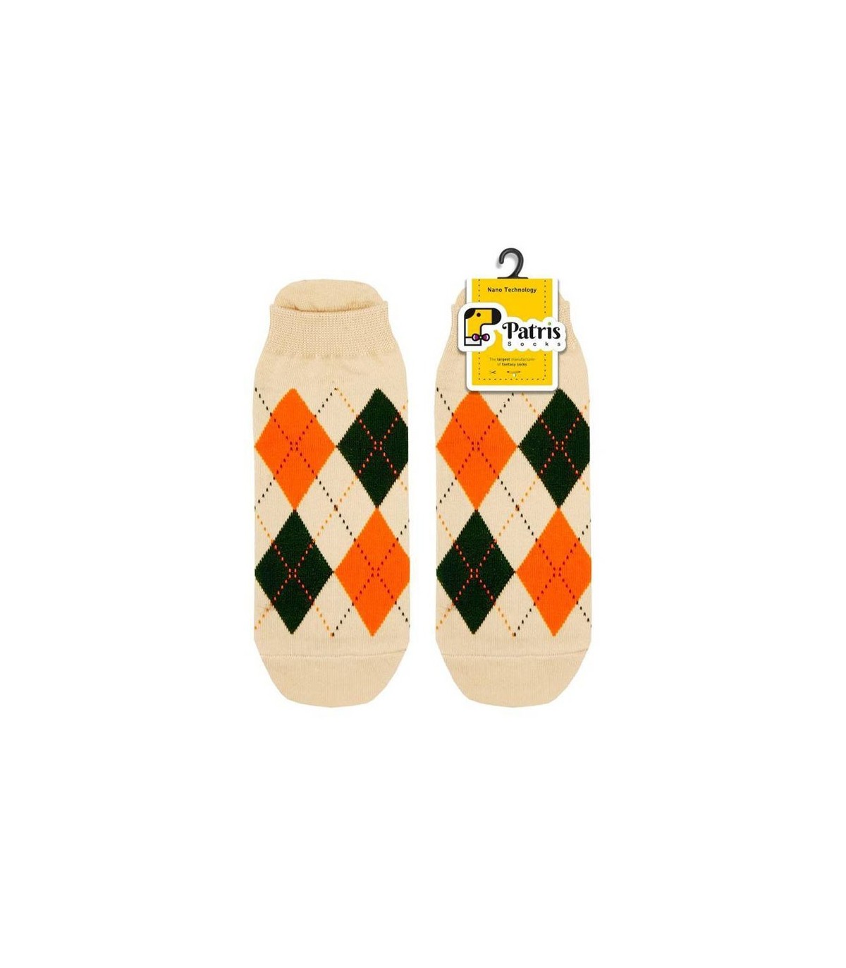 جوراب مچی نانو پاتریس طرح اسکاچ کرم - Patris Socks
