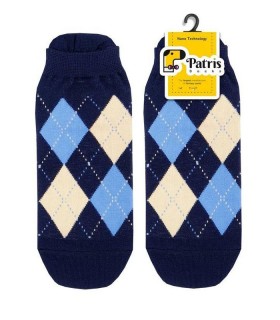 جوراب مچی نانو پاتریس طرح اسکاچ سرمه ای - Patris Socks