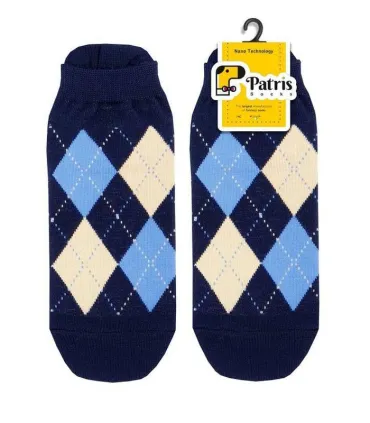 جوراب مچی نانو پاتریس طرح اسکاچ سرمه ای - Patris Socks