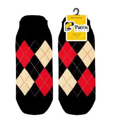 جوراب مچی نانو پاتریس طرح اسکاچ مشکی - Patris Socks