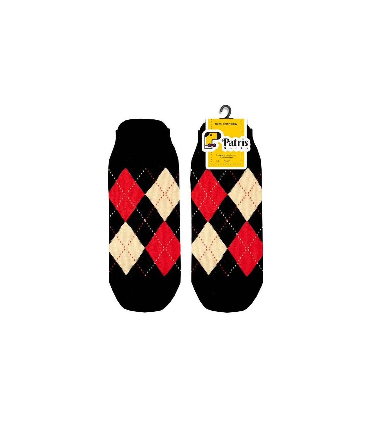 جوراب مچی نانو پاتریس طرح اسکاچ مشکی - Patris Socks