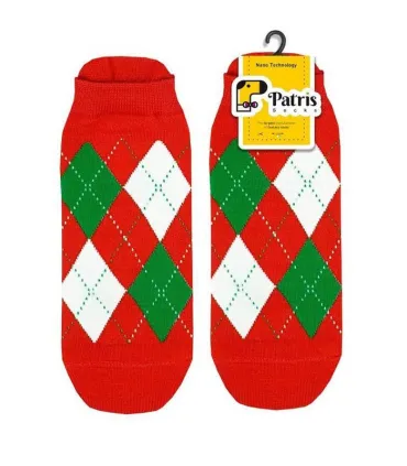 جوراب مچی نانو پاتریس طرح اسکاچ قرمز - Patris Socks