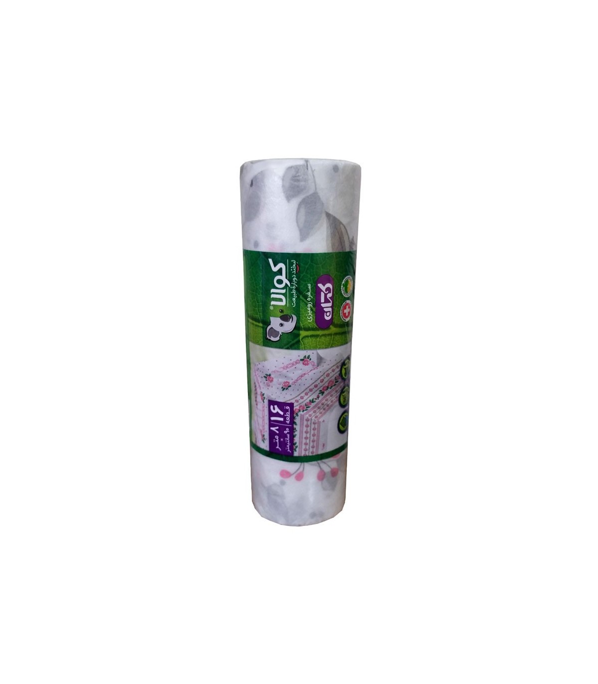 سفره یکبار مصرف کتان کوالا Koala طرح برگ نقره ای رول 8 متری