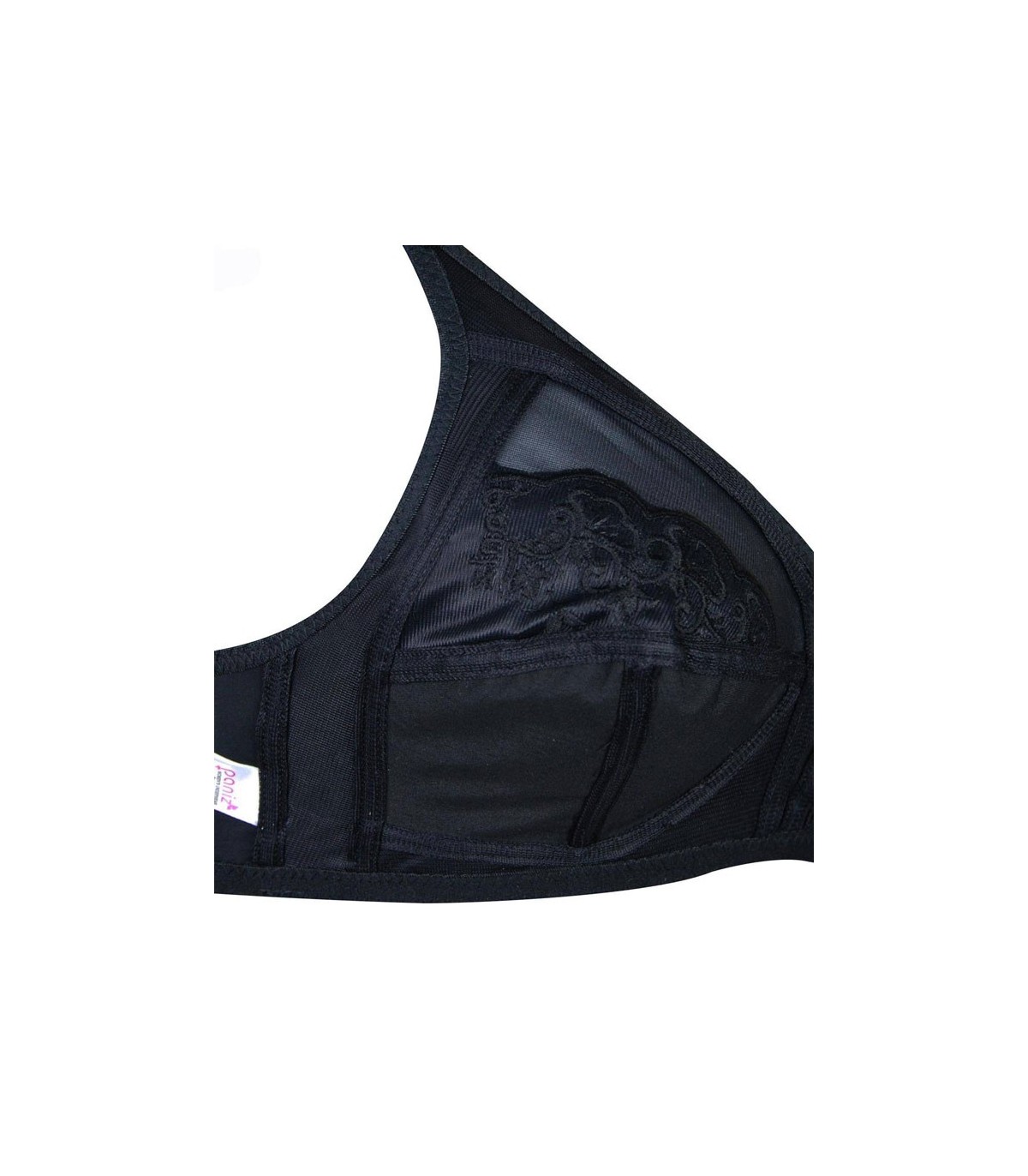 سوتین طرح مادام گلدوزی پانیذ Paniz کد 66325 - رنگ مشکی