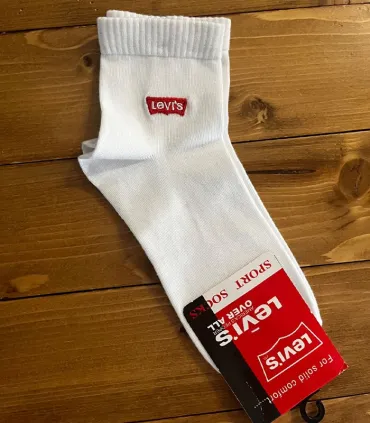 جوراب نیم‌ساق زنانه لیوایز – سفید و مشکی | 87% کتان | خرید جوراب LEVI’S