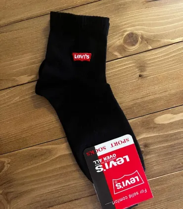 جوراب نیم‌ساق زنانه لیوایز – سفید و مشکی | 87% کتان | خرید جوراب LEVI’S