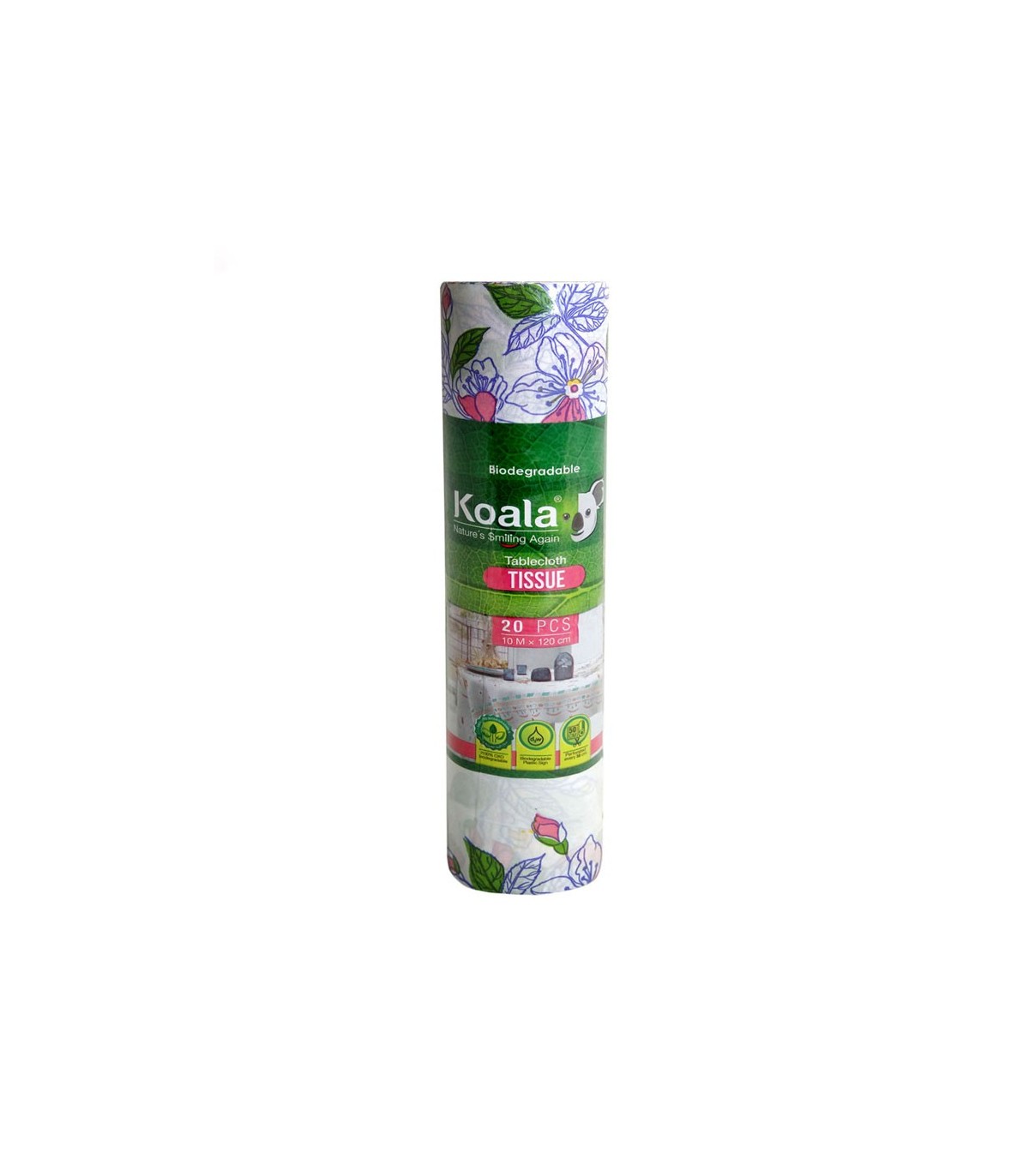 سفره یکبار مصرف کاغذی کوالا Koala طرح گل بنفشه رول 10 متری